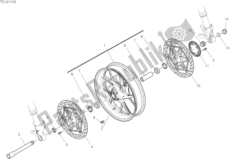 Toutes les pièces pour le Roue Avant du Ducati Superbike Panigale V4 Thailand 1100 2018